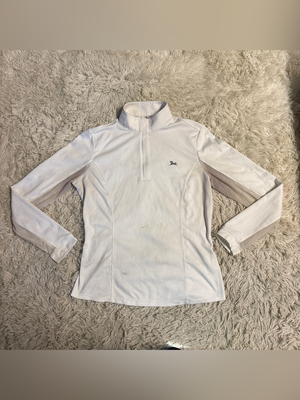 Women’s Large White RJ Classics Long Sleeve Horseback Riding Show Shirt